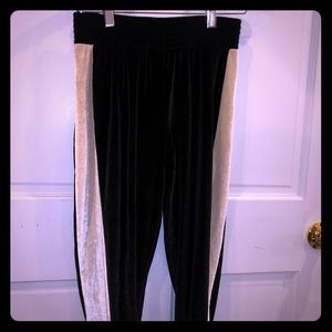 VELOUR BLACK AND WHITE TRACK PANTS ✨✨